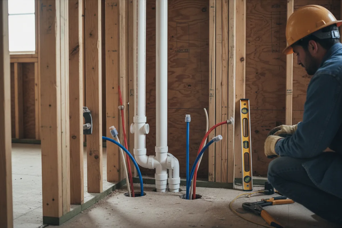 Drain and supply rough-in during Sump Pump Repair in Miami